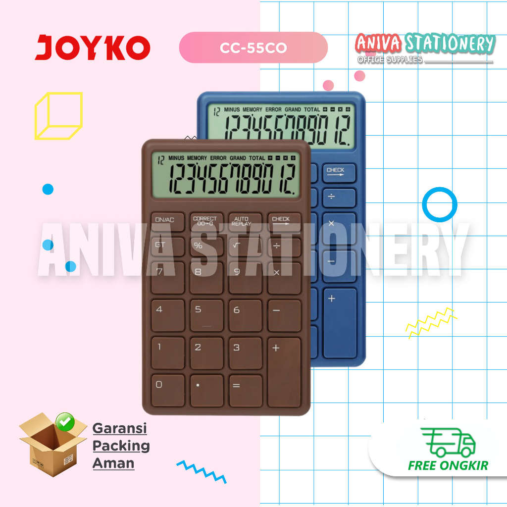 

JOYKO CC-55CO CALCULATOR 12 DIGITS CHECK CORRECT BIG DISPLAY ANTI SLIP