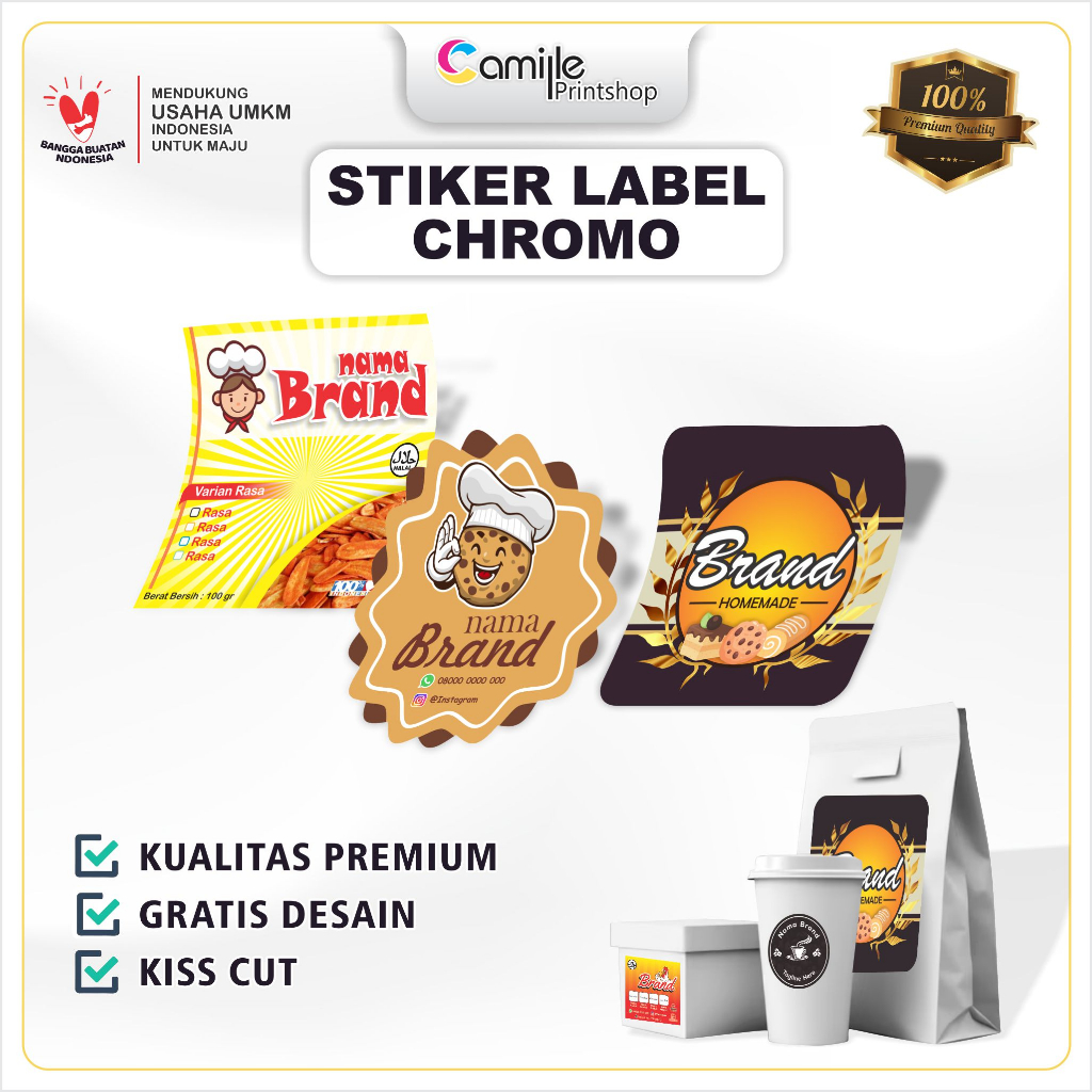 Cetak Stiker Label Custom - Stiker Label Satuan- Cetak Sticker Label Makanan - Stiker Chromo