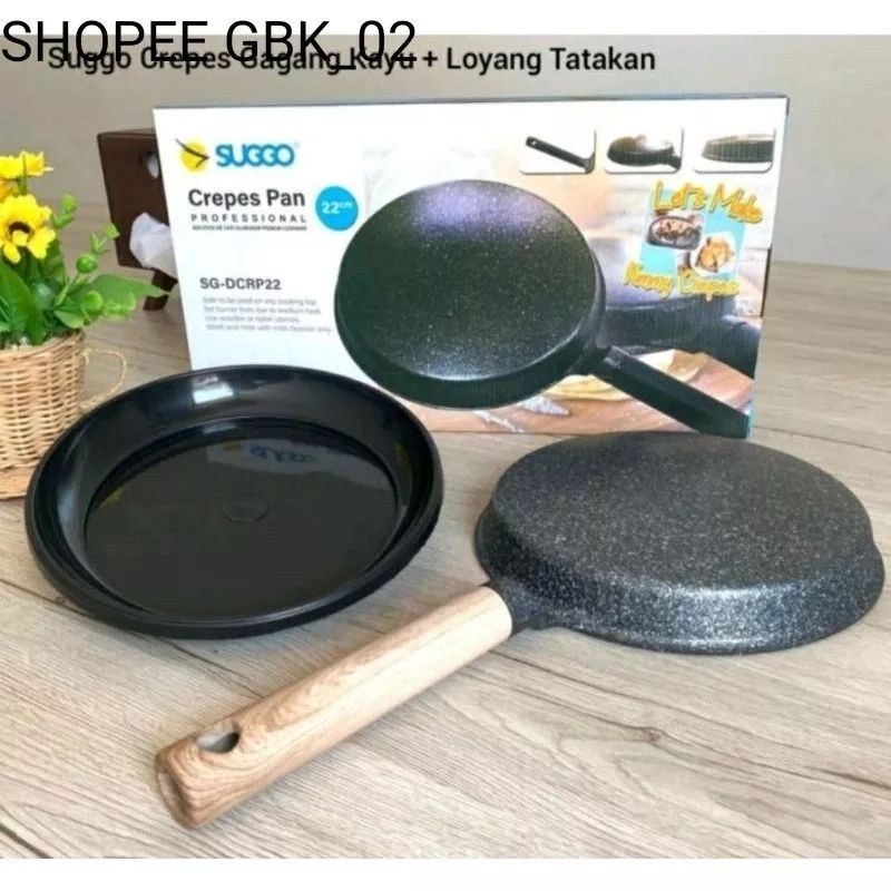 SUGGO Crepes Pan Cetakan Kulit Lumpia / Suggo Crepes Maker 22 CM Wajan Anti Lengket.