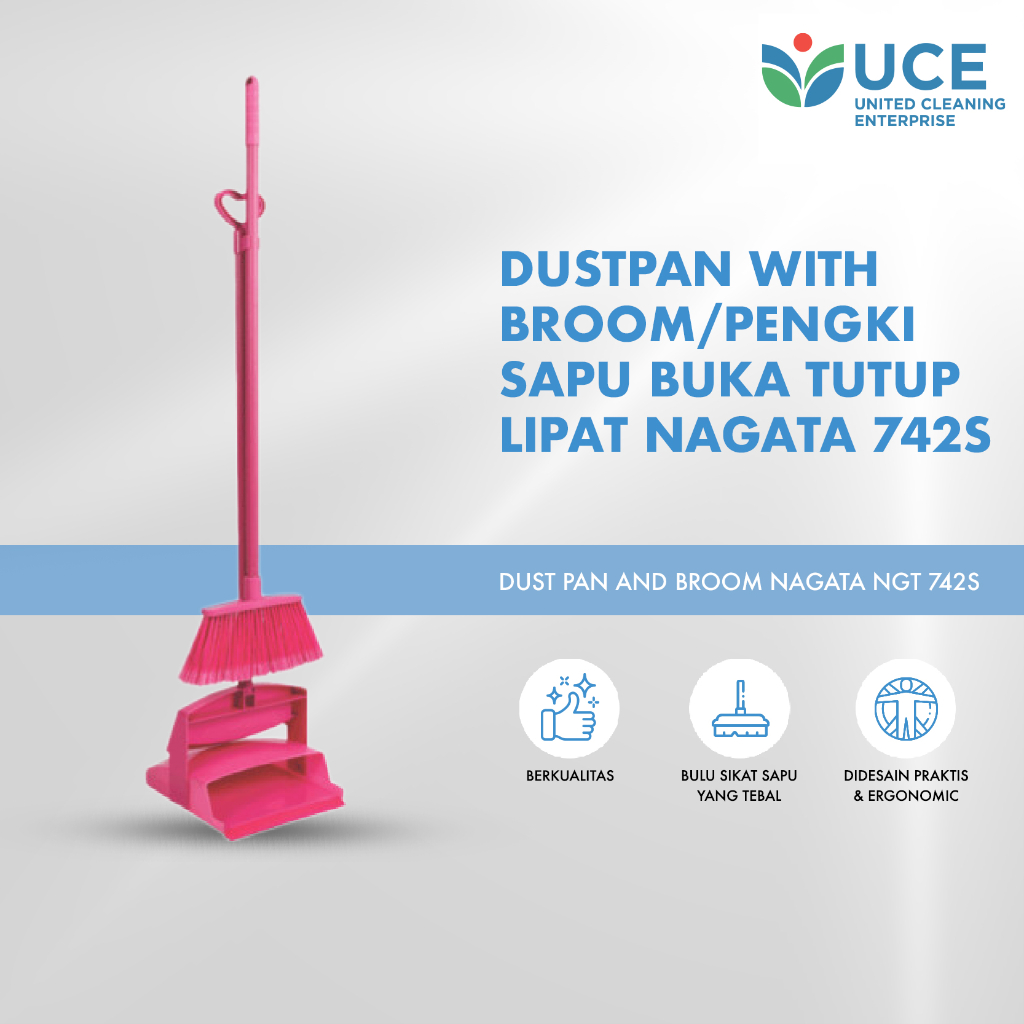 Nagata DustPan With Broom/Pengki Sapu Buka Tutup lipat 742s