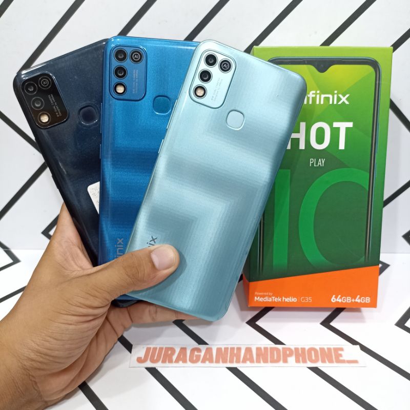 Infinix Hot 10 Play 4/64GB HP Second Seken Bekas Fullset