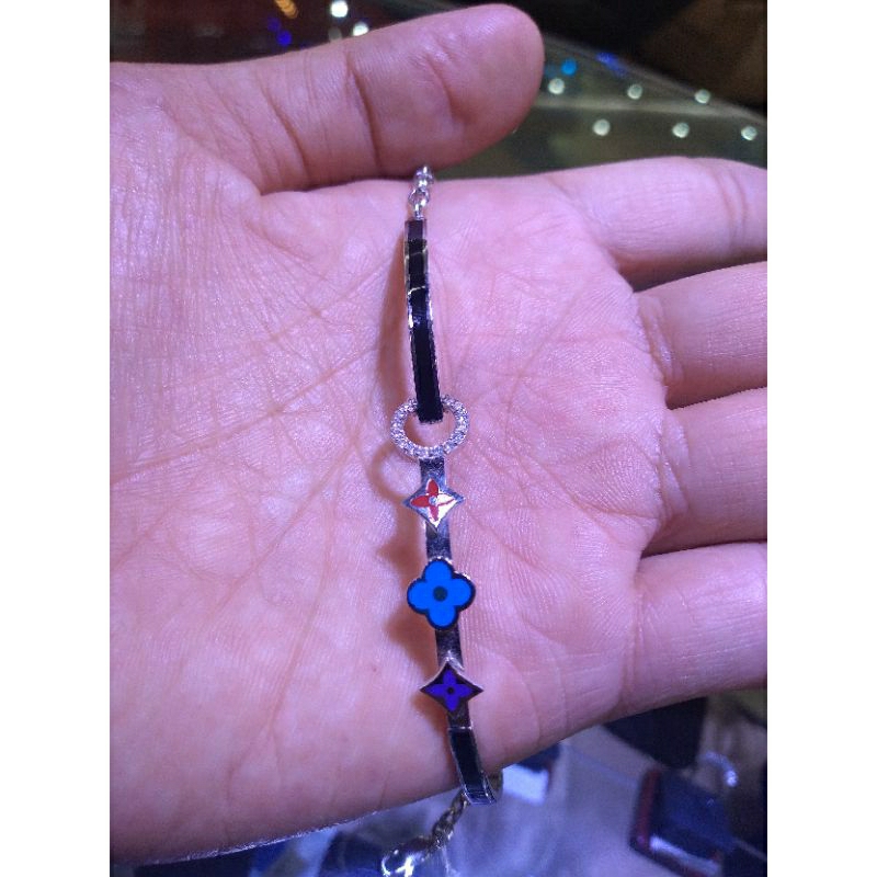 Gelang model fancy Emas putih 750