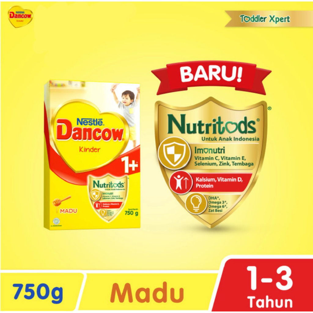 NESTLE DANCOW 1+ (Madu) - Susu Anak 1-3 Tahun - Box 750 gram