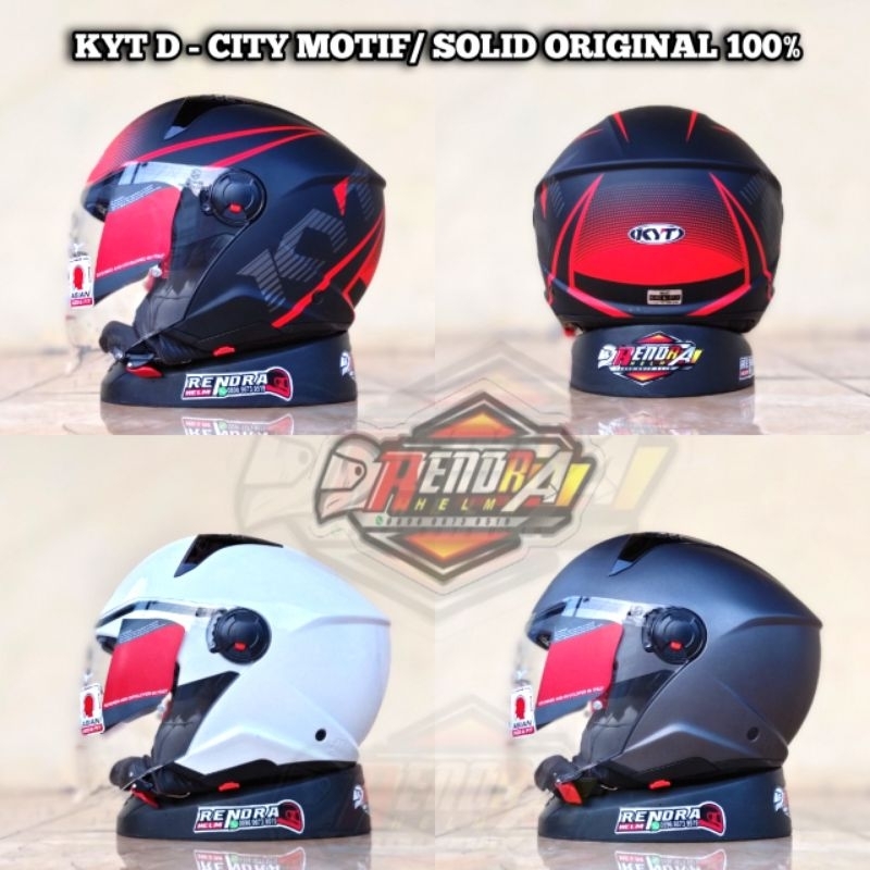 Helm KYT D City Solid White/ Black Doff/ Gunmetal Doff. Original 100% ( Ogkir Termurah 2Kg )