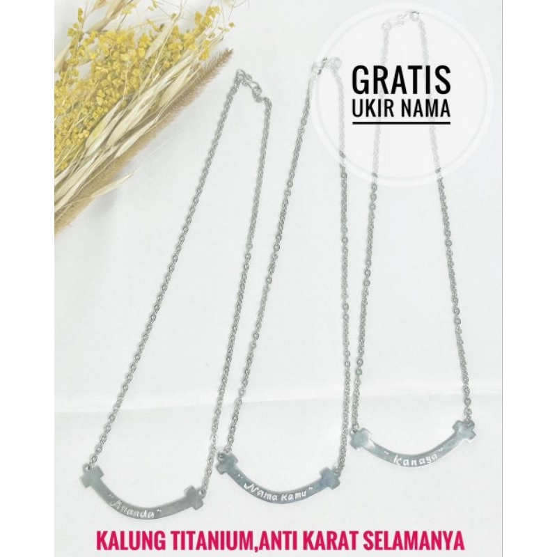 Kalung Ukir Nama Kalung Ukir Nama Smile Anti Karat
