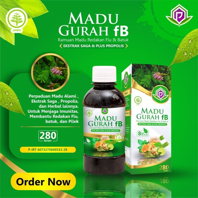 

MADU GURAH FB ISI 280 GRAM ORIGINAL MADU FLU BATUK 8 IN 1