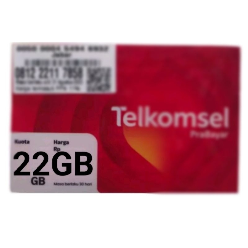 kartu Perdana Telkomsel 17GB EKP 08/06/2024