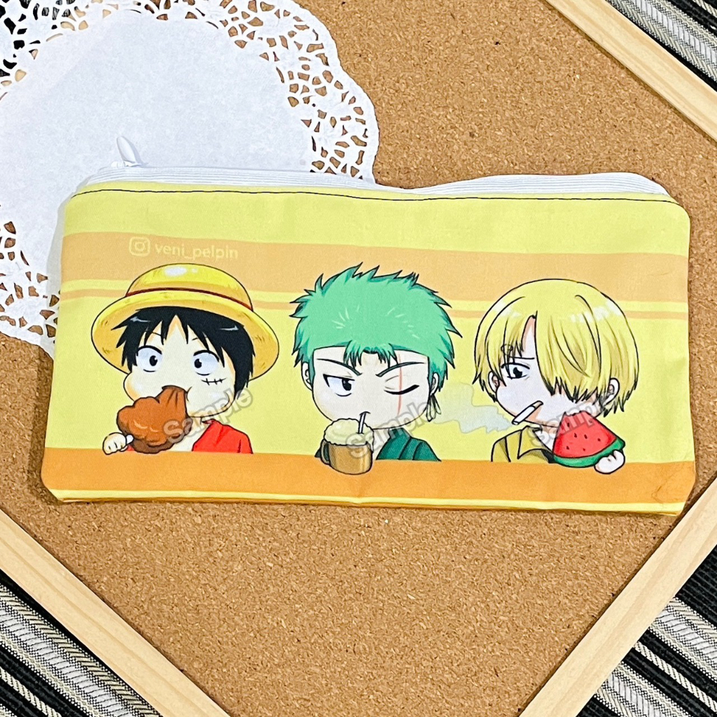 

pouch tempat pensil dompet anime one piece luffy sanji zoro