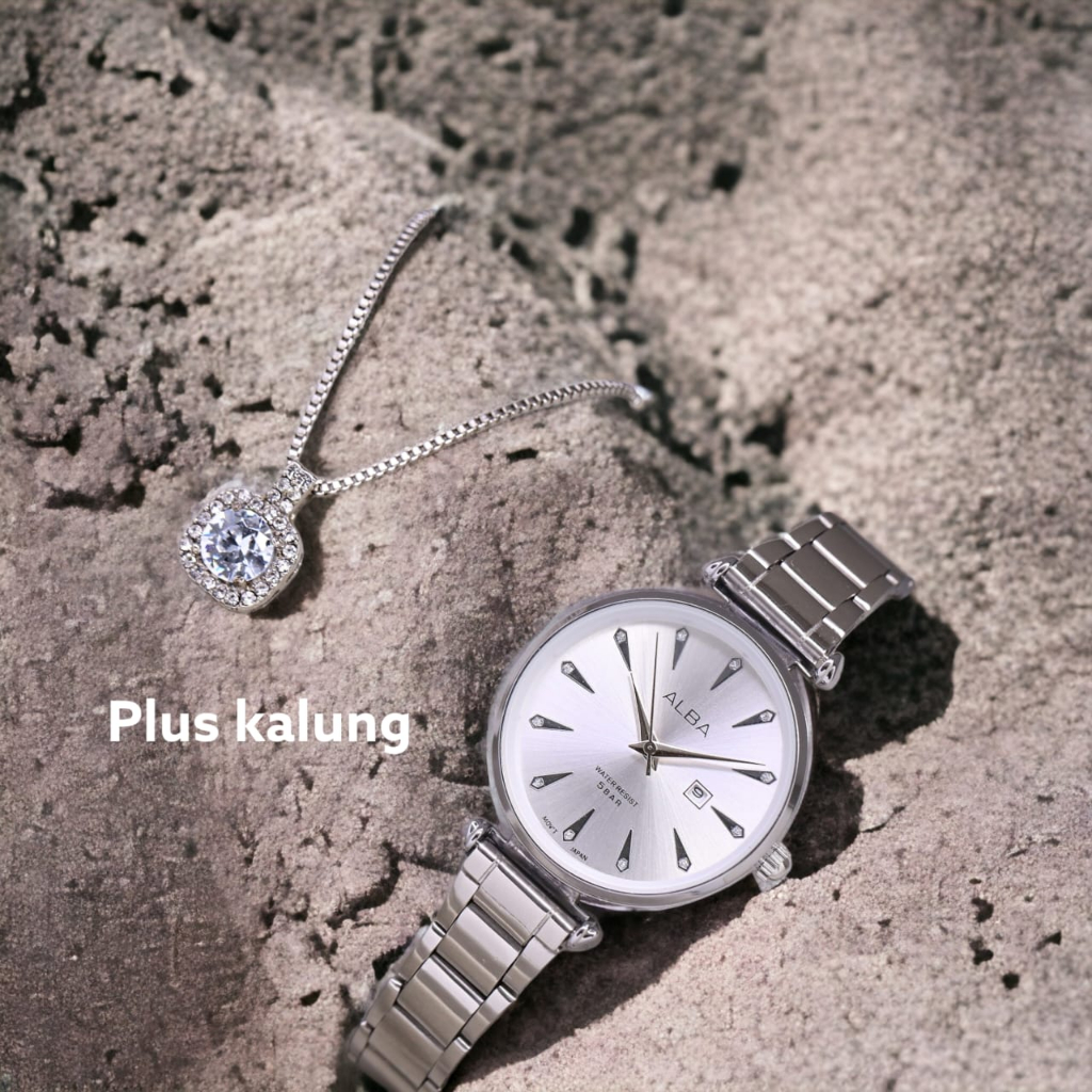 Jam Tangan Wanita Alba Rantai 3290 TL Free Kalung Box & Baterai Cadangan