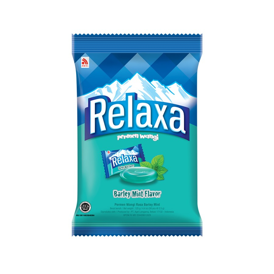 

PERMEN MIN RELAXA BARLEY MINT CANDY BAG ISI 50PCS X 2,5GR