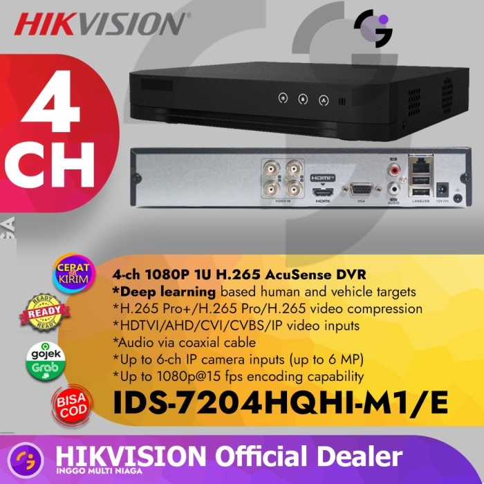 DS-7204HQHI-M1/E - DVR HIKVISION 4 CHANNEL DS-7204HQHI-M1/E SUPPORT AUDIO