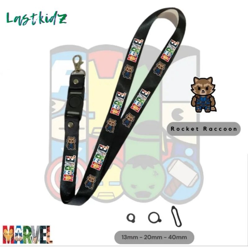 Lanyard ROCKET RACOON Guardian Of the Galaxy tali lanyard MARVEL serial animasi super hero gantungan