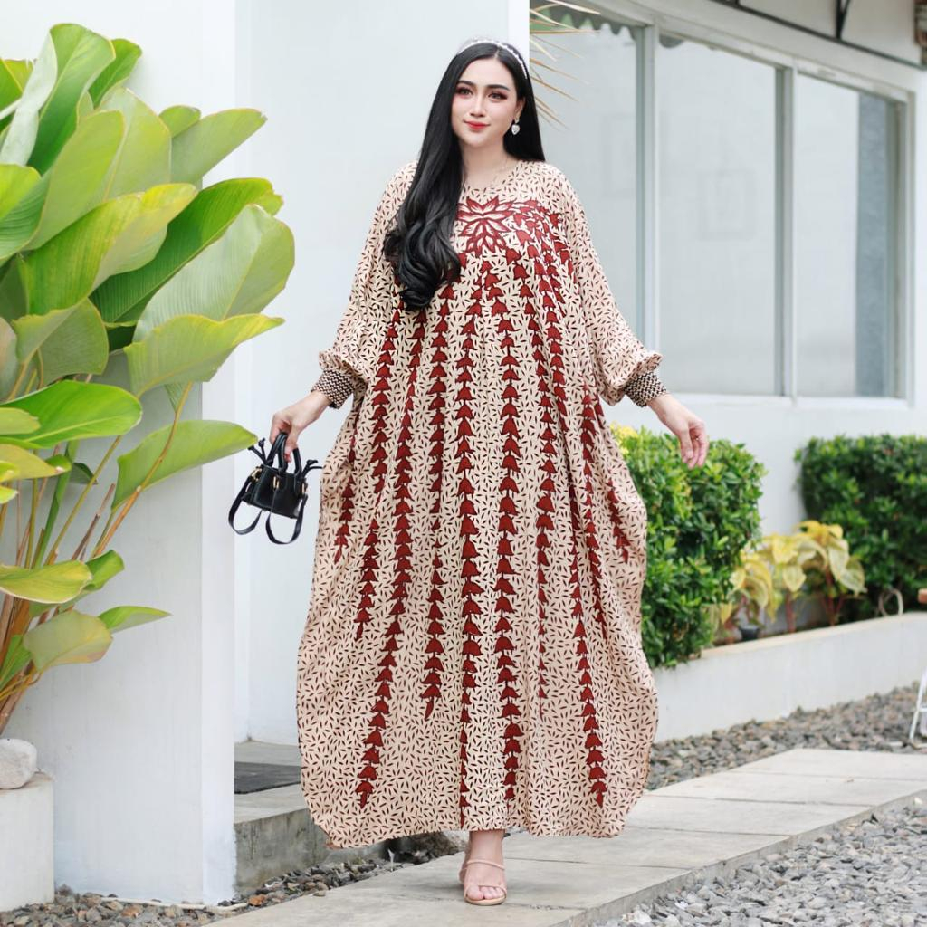 Kaftan Lonceng Arabian Renda ori Jumbo Terbaru Enamosa Batik