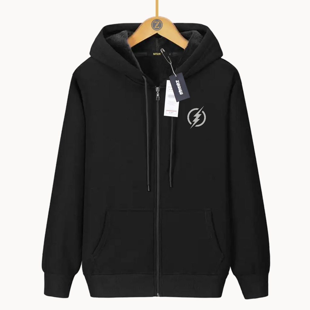 Zirdigo Jaket Zipper Distro Loflash Silver Jaket Unisex Resleting