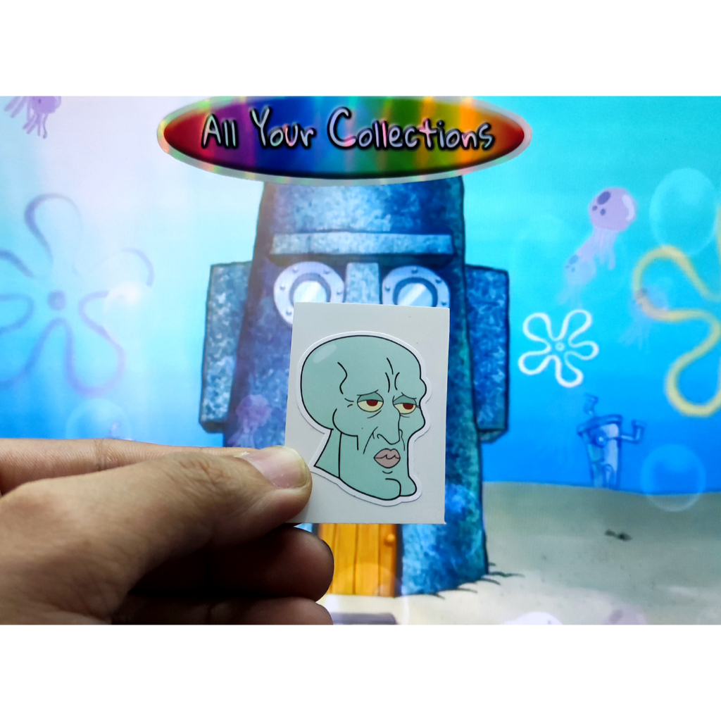 STICKER SQUIDWARD TENTACLES GANTENG & MEMBACA STIKER CUTTING