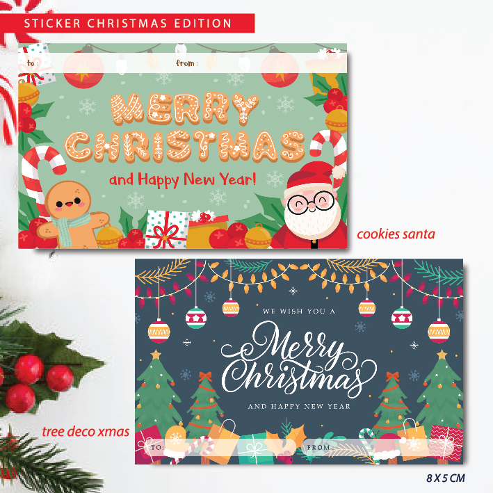 

STIKER NATAL LABEL HADIAH HAMPERS KADO STICKER CHRISTMAS KARTU UCAPAN GREETING CARD GREETINGS CARDS SEASON HANG TAG AMPLOP