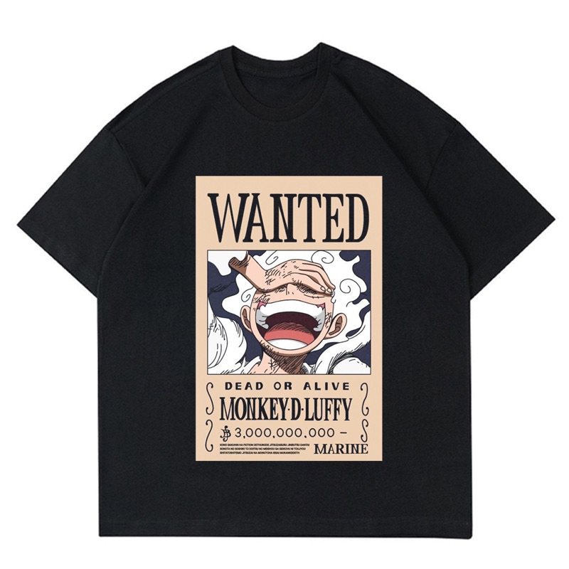 Kaos Wanted “Luffy Gear 5” | T Shirt Anime One Piece | Kaos One Piece | Baju Luffy