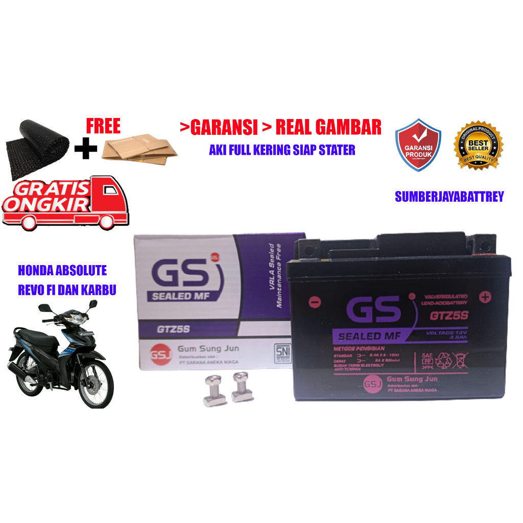 Aki Motor Honda ABSOLUTE REVO KARBU DAN FI Beat Vario 110 Scoopy Supra X 125 Revo Spacy Blade New Me