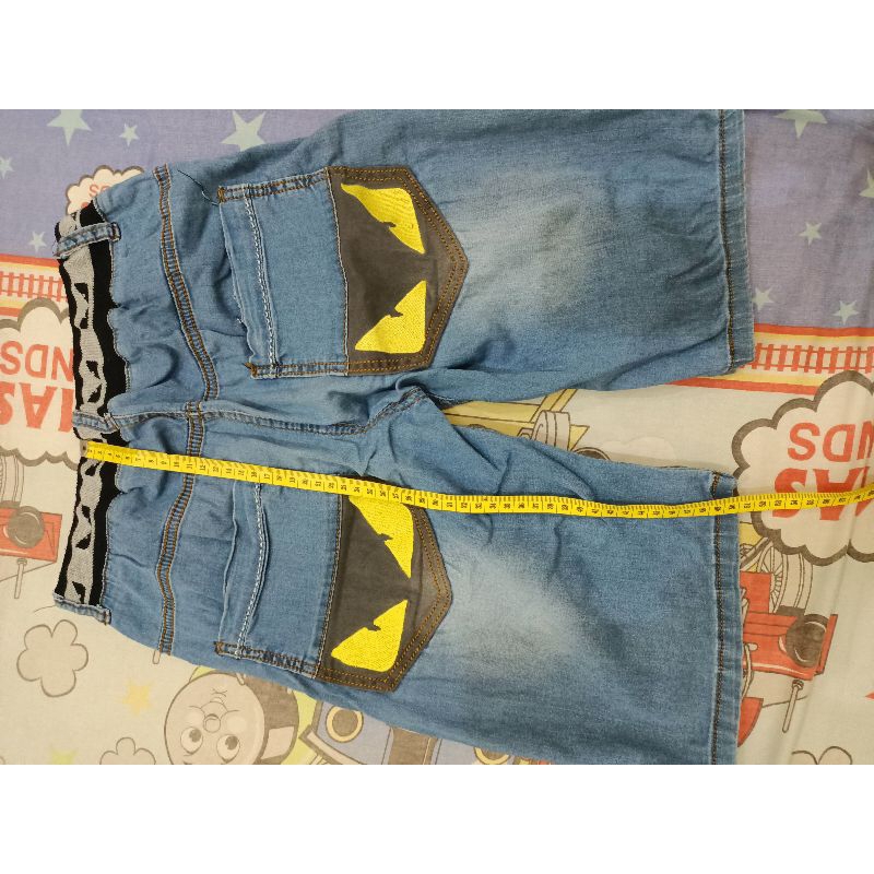 celana jeans pendek anak cowok pria blue biru fendi