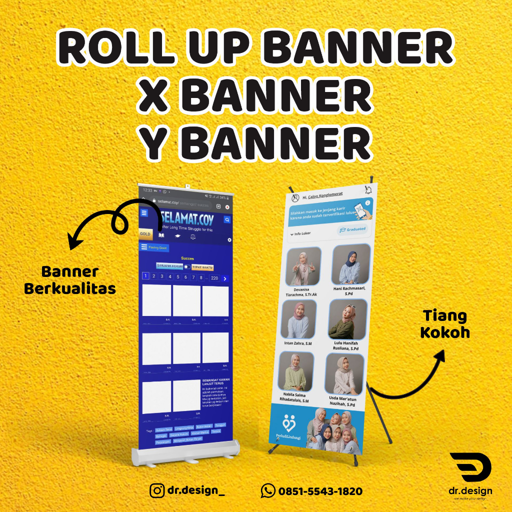 PAKET ROLL UP BANNER / X BANNER / Y BANNER (+RANGKA) | DESAIN CUSTOM