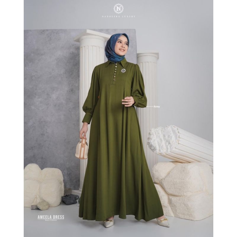 Ameela Dress Nadheera Gamis Nadheera Rayon Premium