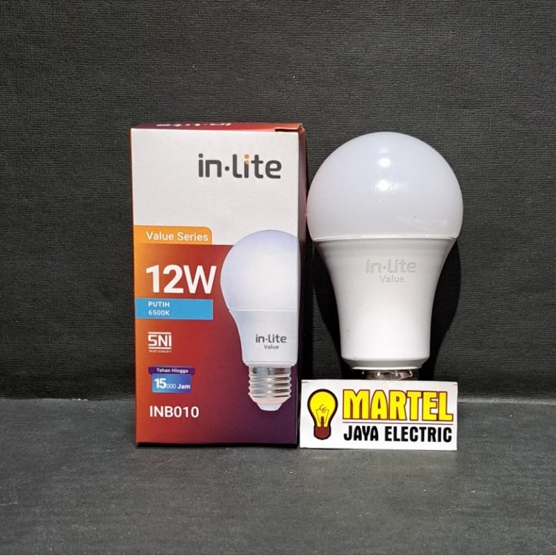 Lampu led bulb value INB010 INLITE 12 watt putih