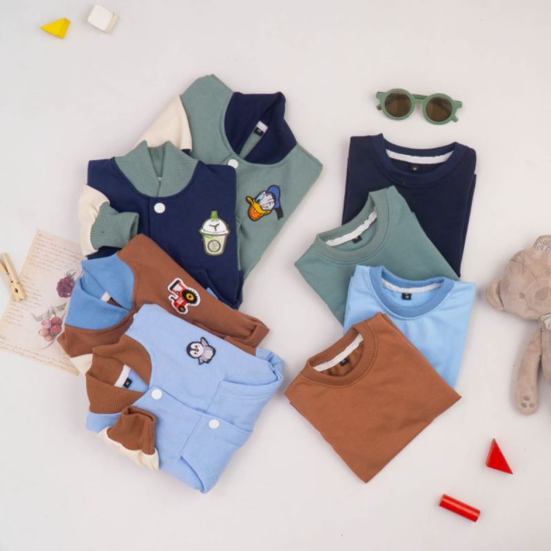 Varsity Series by Tobeli Kids | Varsity Jaket Anak | Setelan Jaket dan Kaos | Set Jaket Inner