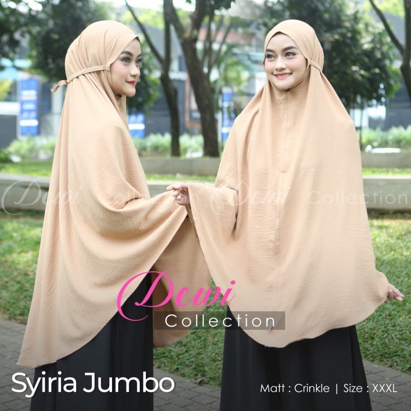 KHIMAR JILBAB JUMBO CRINKLE / HIJAB JUMBO BERGO CRINKLE SYIRIA By Dewi