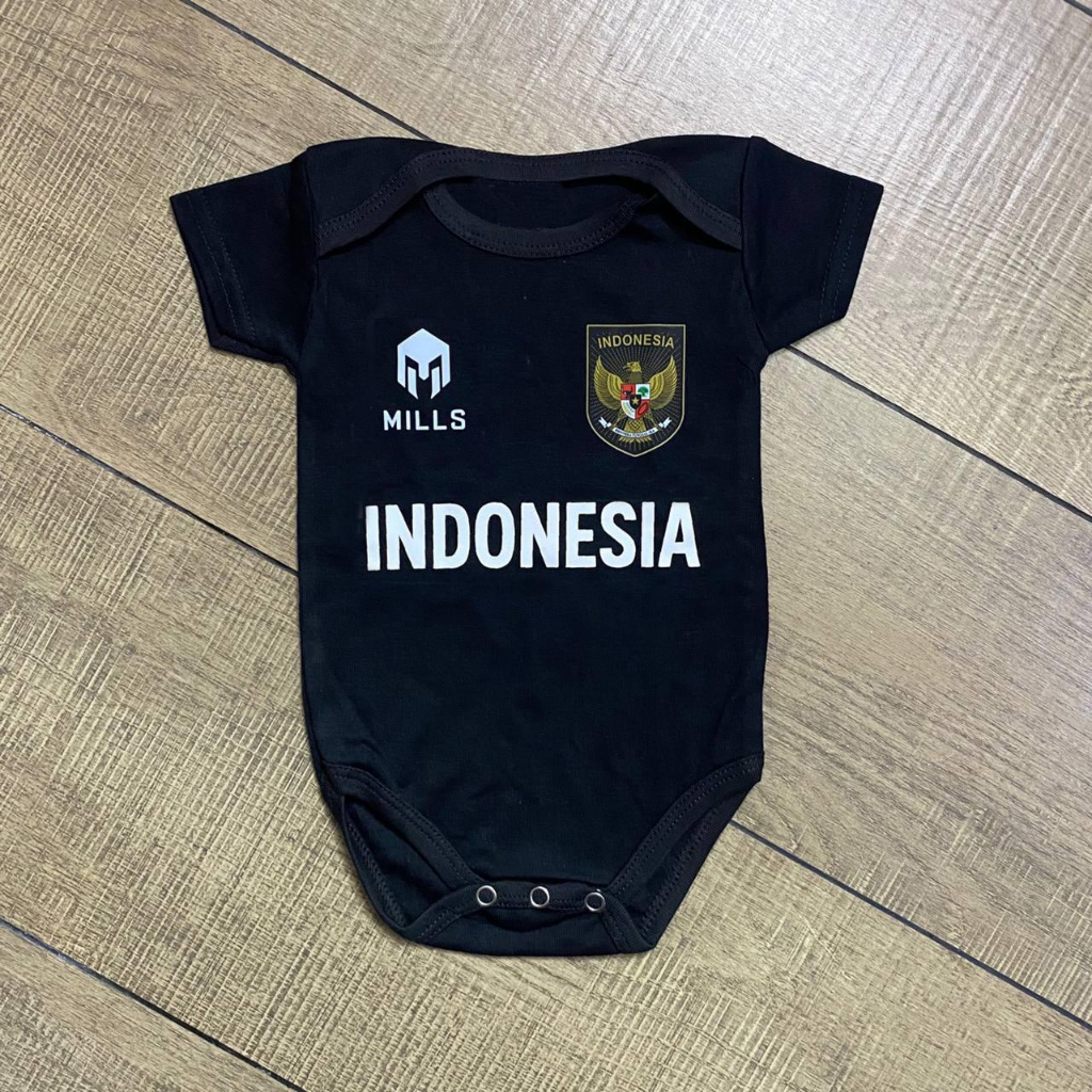 Jumper Bola Bayi Timnas Indonesia Hitam / Kaos Bayi Indo INA IND / Baby Jumper Bayi Timnas Garuda In