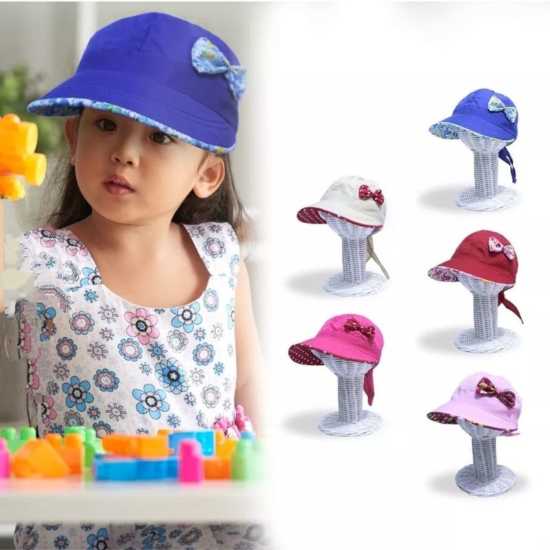 Topi caddy anak TK SD / topi senam anak/topi outdoor/topi zumba anak