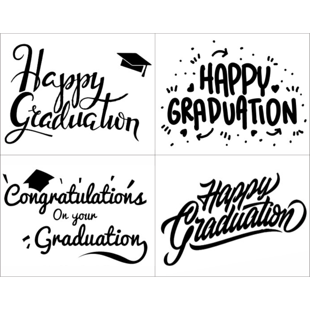 Sticker Happy Graduation Balon PVC bahan bucket Bunga