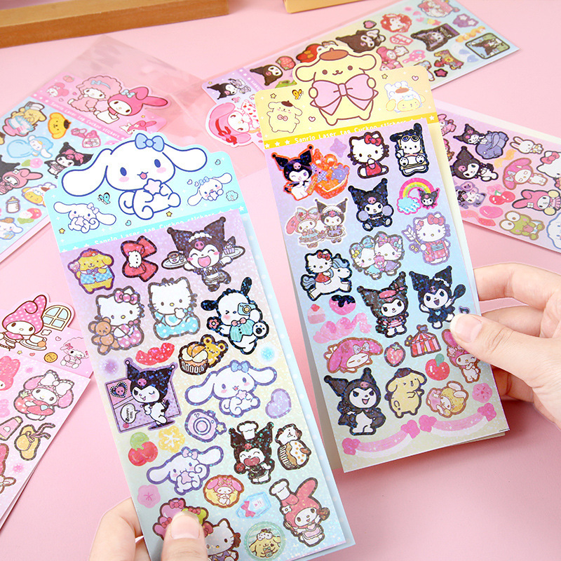 

STICKER HOLOGRAM MOTIF SANRIO KUROMI MELODY CINNAMOROL POMPOMPURIN CUTE BLINK