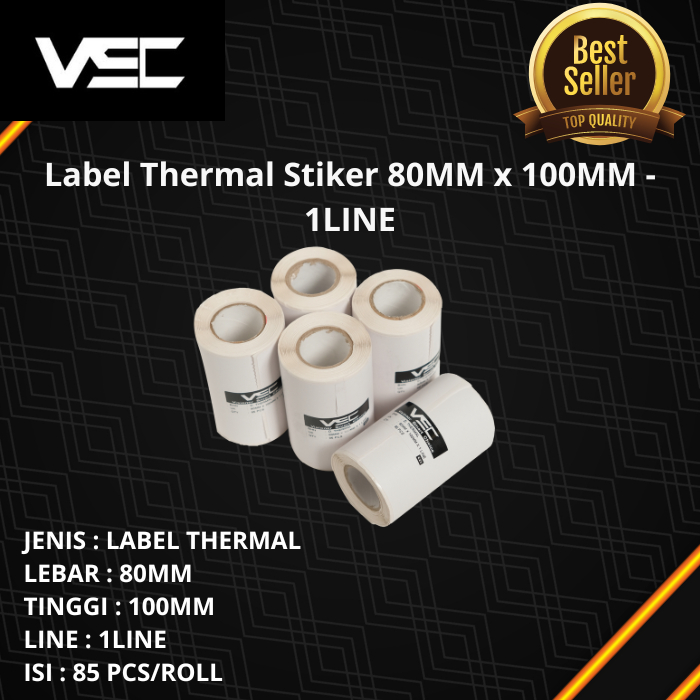 

LABEL THERMAL STIKER 80 x 100 mm STICKER DIRECT THERMAL 80x100 -1 LINE