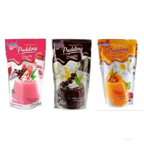 

Pudding Susu Nutrijell Mangga Coklat Strawberry