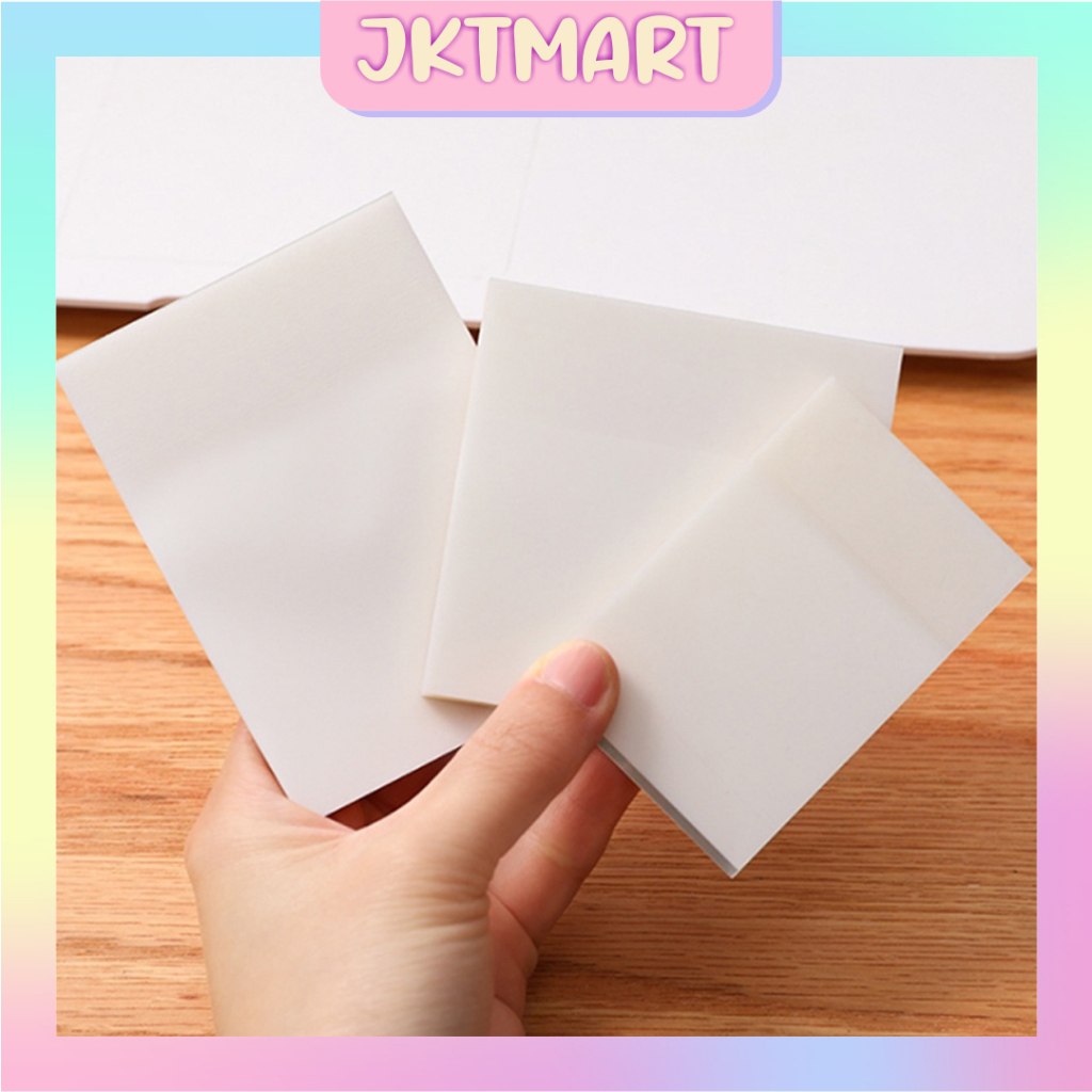 

⭐ JKTMART ⭐ Sticky Notes Transparan 50 lembar Tahan Air Transparent Sticky Notes 76 x 76 Untuk Kantor / Sekolah/ Plastik S086