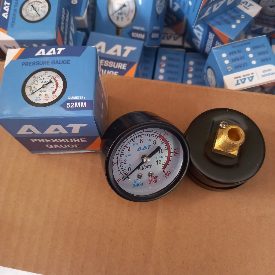 Manometer Pressure Gauge 12 Bar Pengukur Tekanan angin meter Kompresor