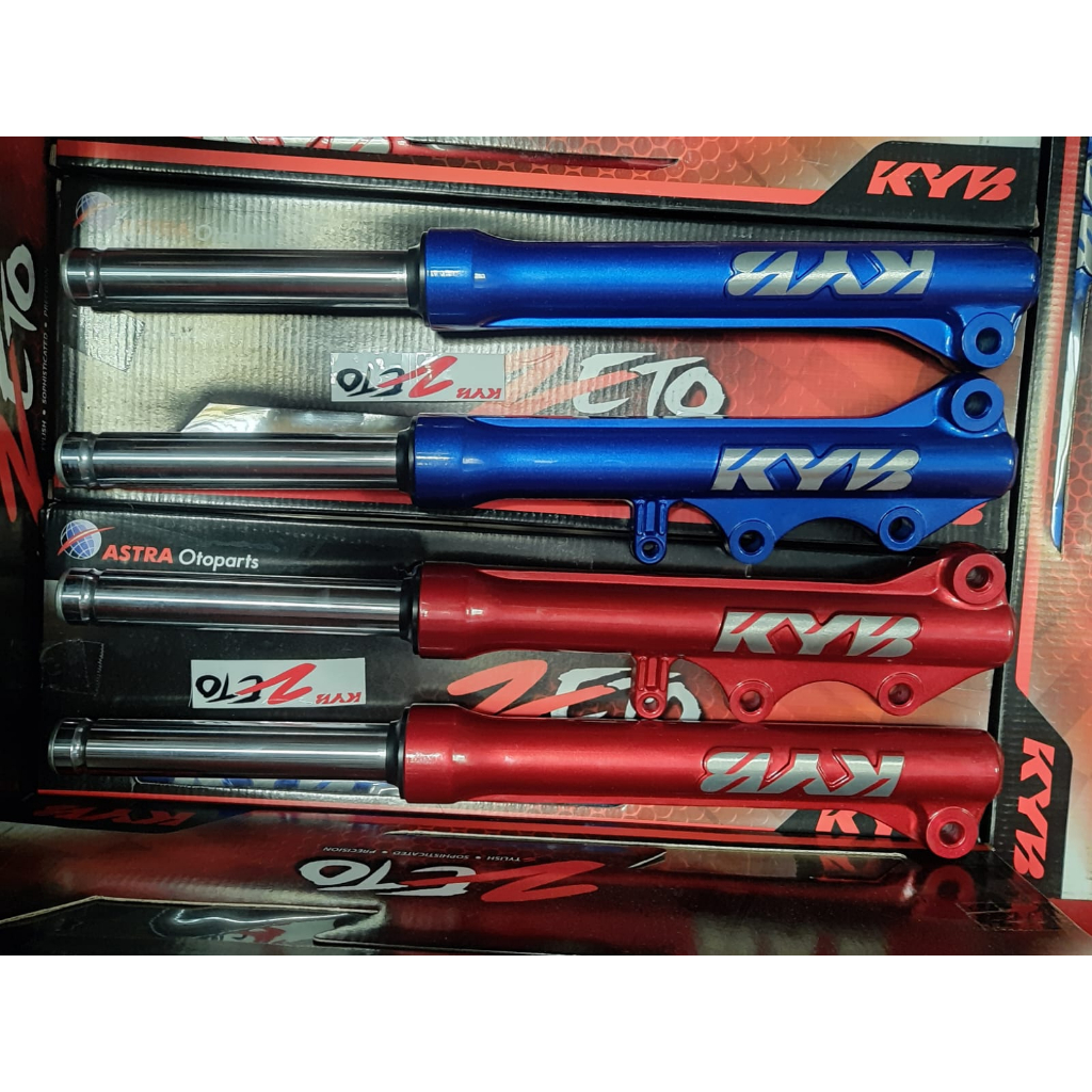 SKOK SHOCK Depan KYB KAYABA ZETO Jupiter Z FIZ R Mio Vario Beat Scoopy KYOS-FF1010 MERAH DAN BIRU OR