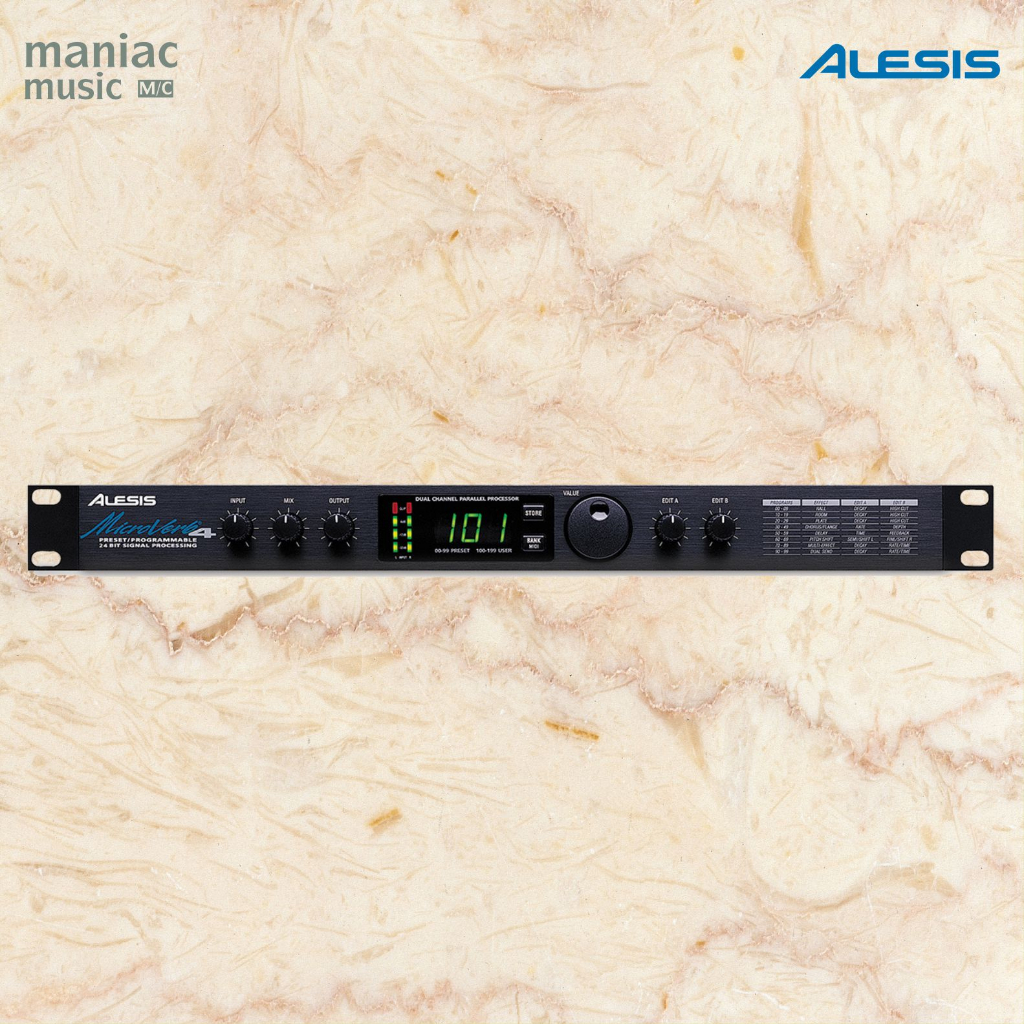 Alesis MicroVerb 4 - Effect Processor. Reverb. Chorus. Flange. Delay. Rack. Studio. MIDI