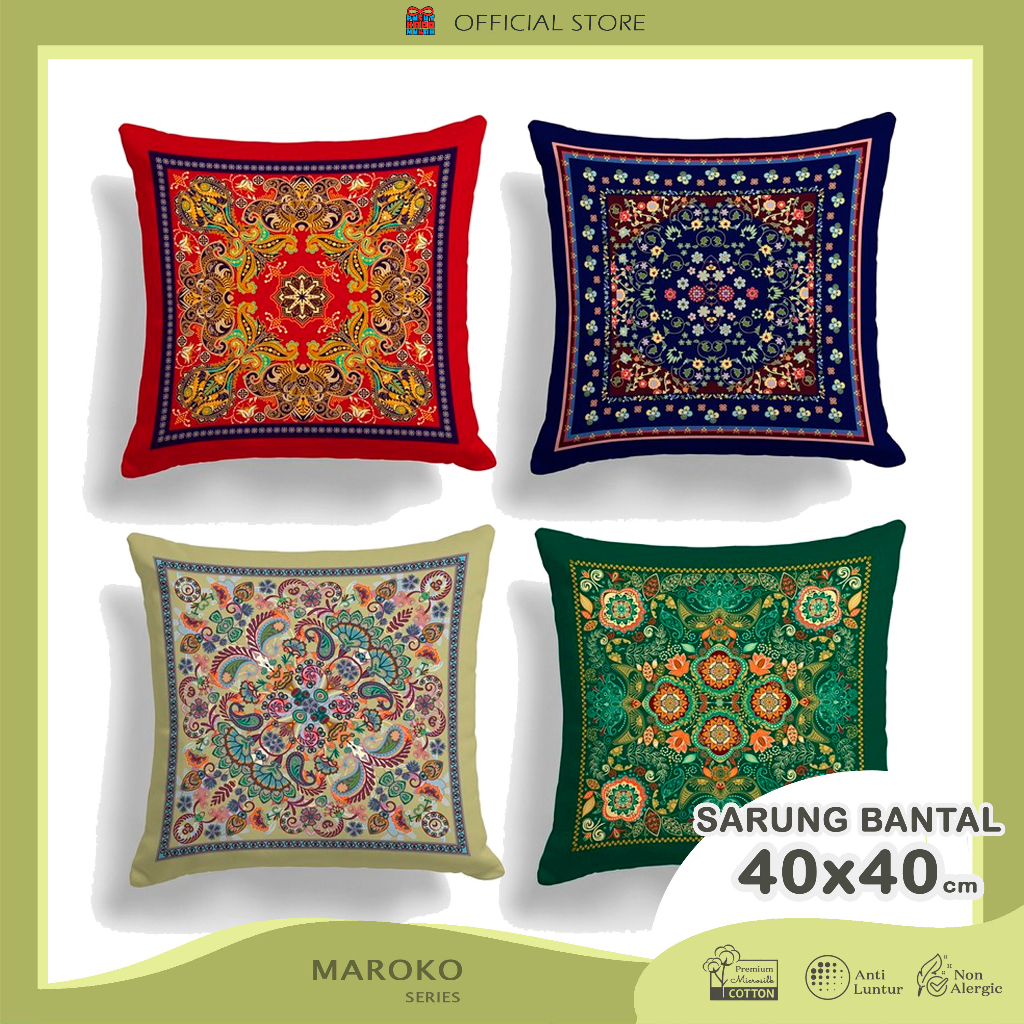 COVER SARUNG Bantal Sofa Motif Tile Maroko 40x40 cm Turkish