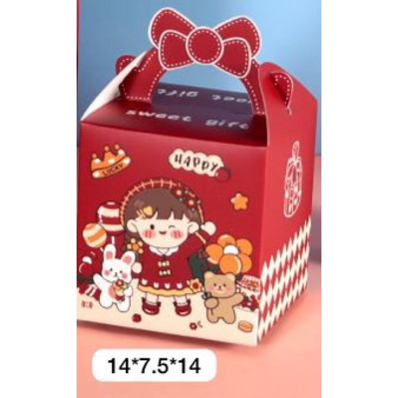 

goodie bag / ulang tahun / box / kids / girl red