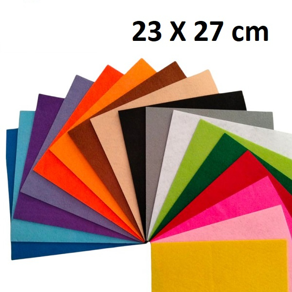 Kain Flanel Ukuran 23 x 27 cm Warna Random Felt Cloth Katun Wol Tenun Peralatan Perlengkapan DIY Cra