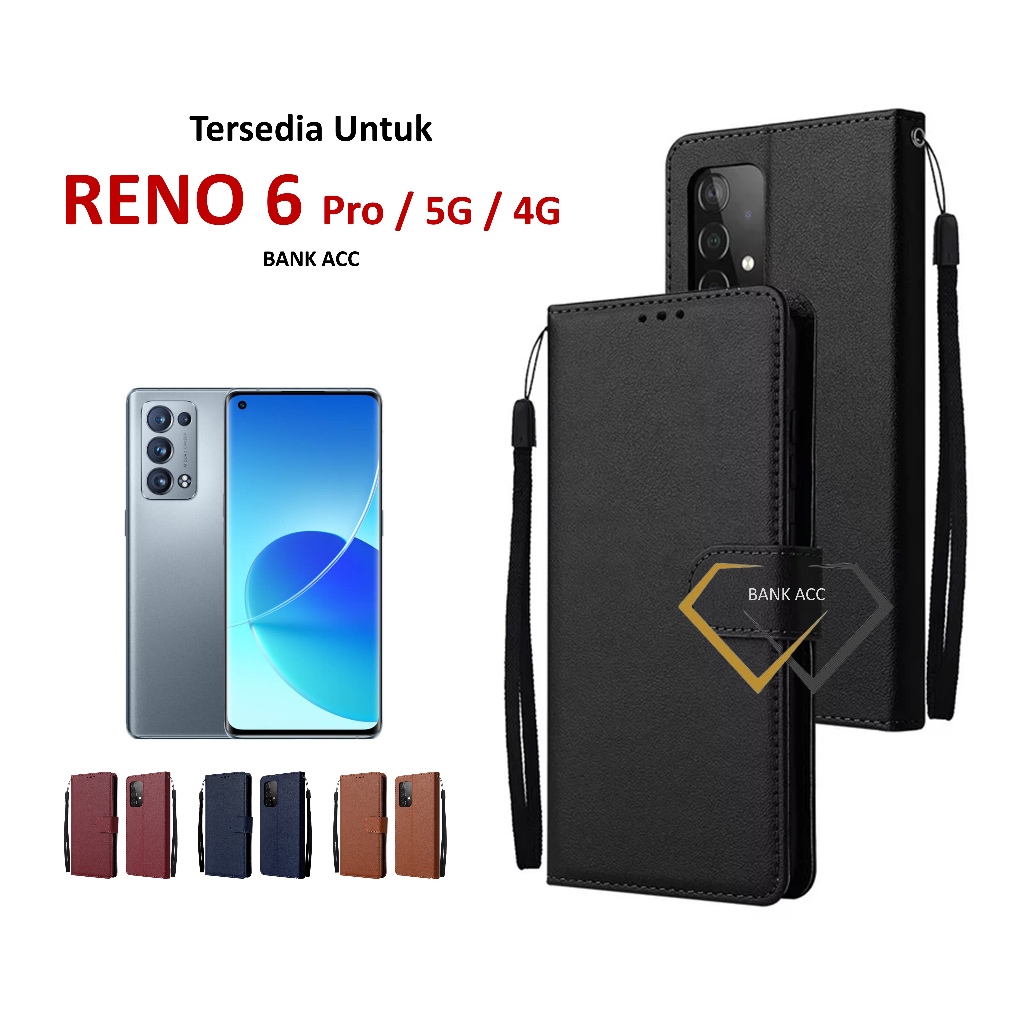 Flip Case OPPO RENO6 RENO 6 4G / 5G / PRO Casing Dompet Kesing HP Kulit Premium