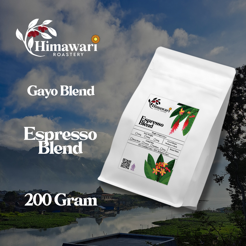 

Himawari Kopi Gayo Aceh Espresso Blend Roast Bean dan Bubuk Kopi 200 gram