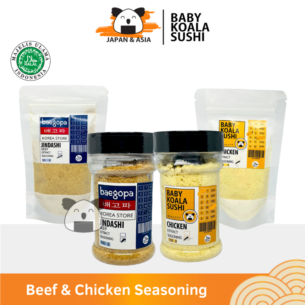 

JINDASHI Kaldu Sapi Korea & Chicken Seasoning 100 g Halal | Beef & Chicken Stock