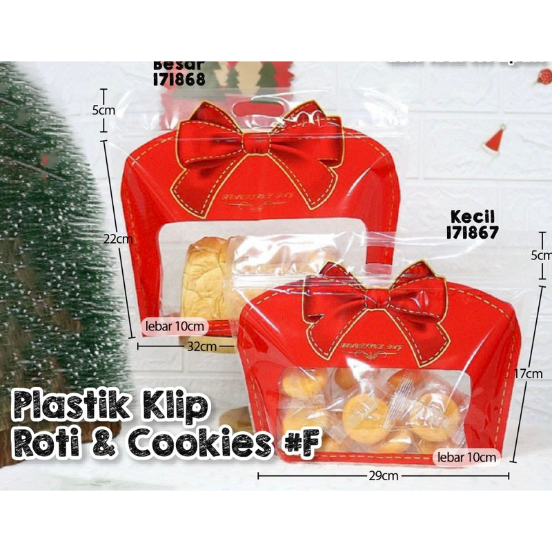 Plastik Klip Roti #F / Plastik Cookies Kue Kering / Kemasan Kue