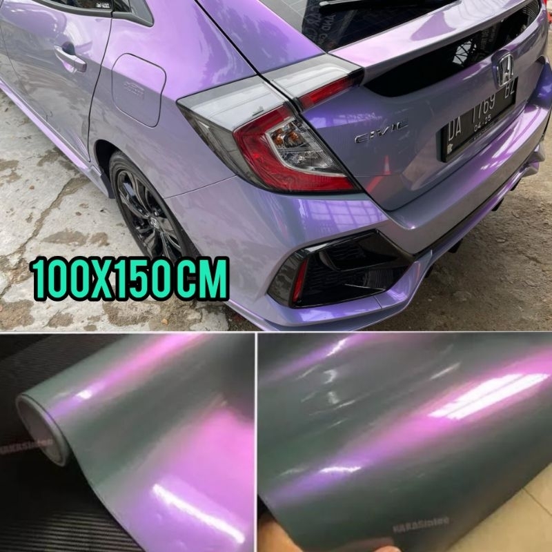 stiker skotlet motor mobil warna volcano grey sticker Lembayung mutiara bunglon