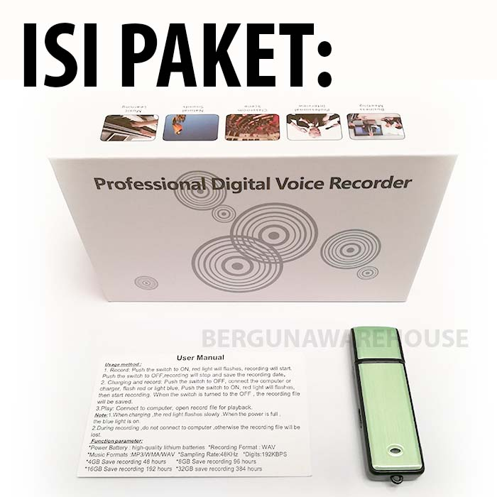 RB ALAT PEREKAM SUARA DIGITAL USB VOICE RECORDER 8GB Spy Digital Voice Recorder Kecil Mudah Dibawa