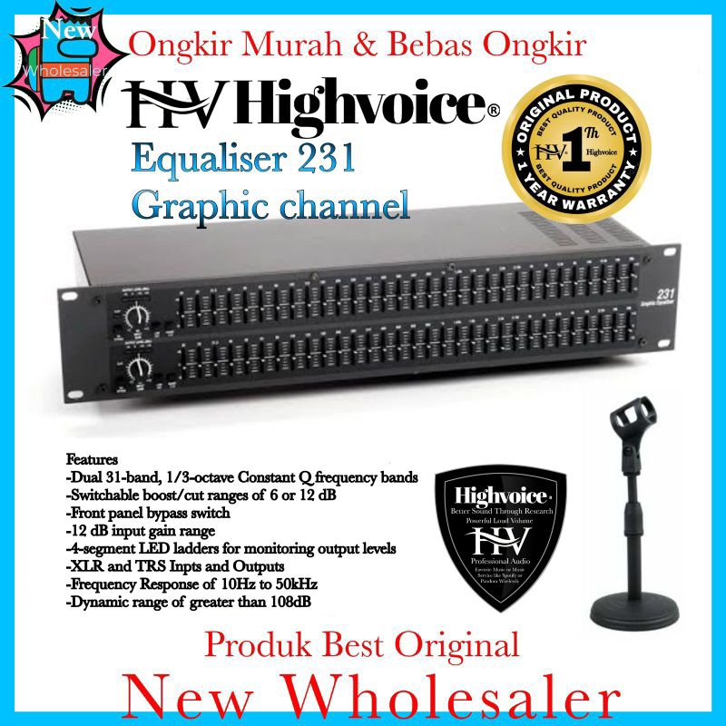 Equaliser audio Graphic Eq 231 original Highvoice professional