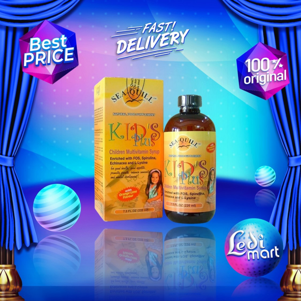 Sea Quill Kids Plus Multivitamin Syrup Isi 220ml | Sea-Quill Vitamin Anak | Mulitivamin Anak | Ledi