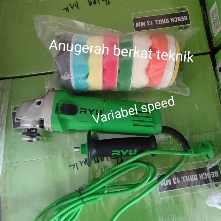 PAKET MESIN GERINDA 4 INCH POLES ORI RYU BUSA POLES SET